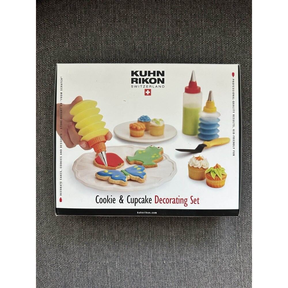 Kuhn Rikon Cookie & Cupcake Decorating Set (5 bottles & tips, & Offset Spatula)